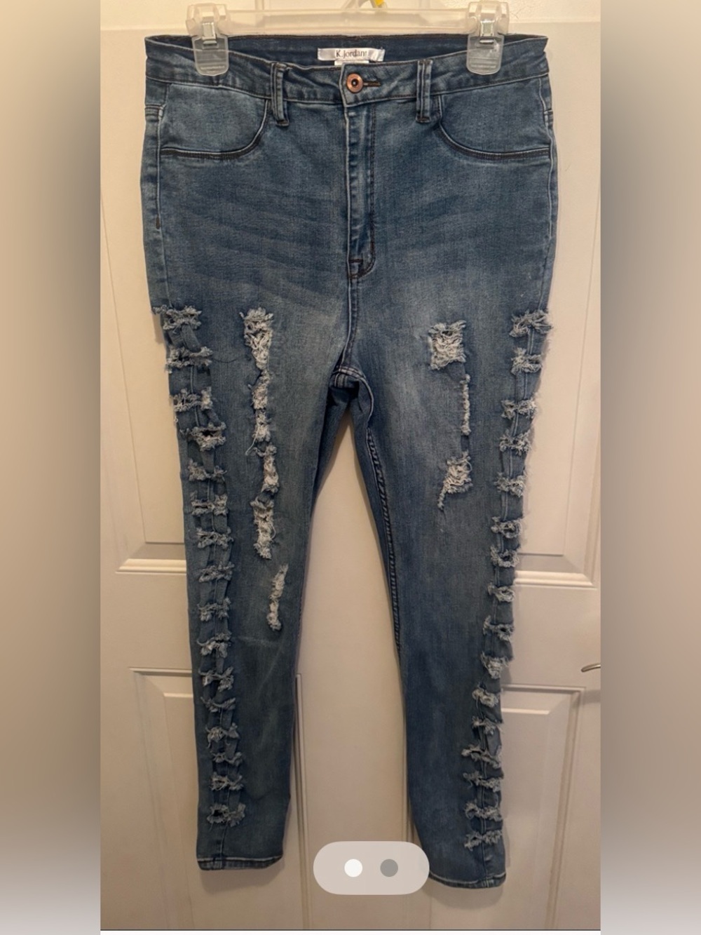 K.Jordon Blue Distressed Women's Jeans-12